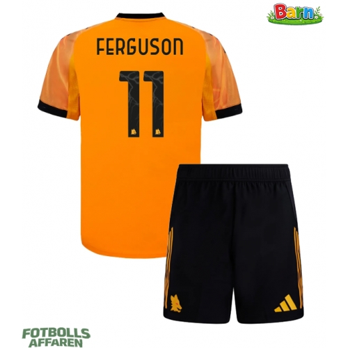AS Roma Evan Ferguson #11 Bortaställ Barn 2025-26 Kortärmad (+ Korta byxor)